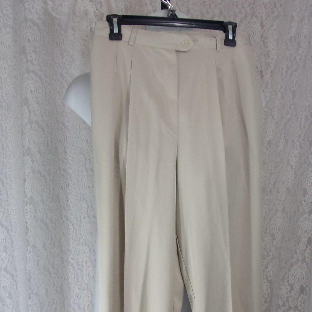 Beige Dress Pants Slacks Straight Leg Size 12 CB Collection